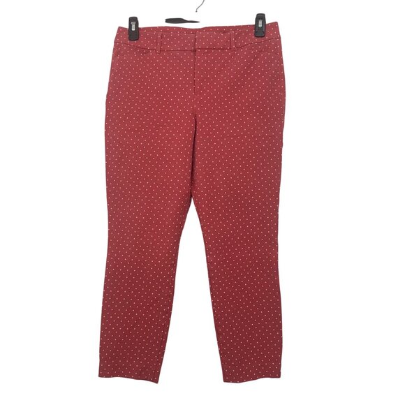 Old Navy Pixie High Rise Polka Dot Skinny Pants Women Size 12 Rush pink & White - Picture 2 of 11